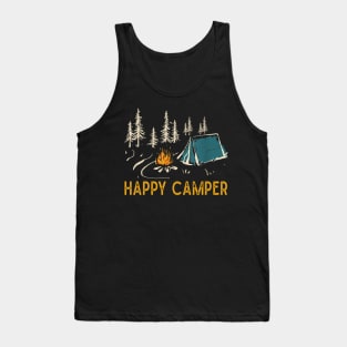 Funny Camping Hiking Lover Present Happy Camper Gifts Women Tank Top